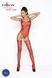 Бодистокинг Passion BS034 red, комбинезон, имитация боди и чулок