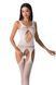 Бодистокинг Passion BS057 white, комбинезон, имитация чулок и пояса